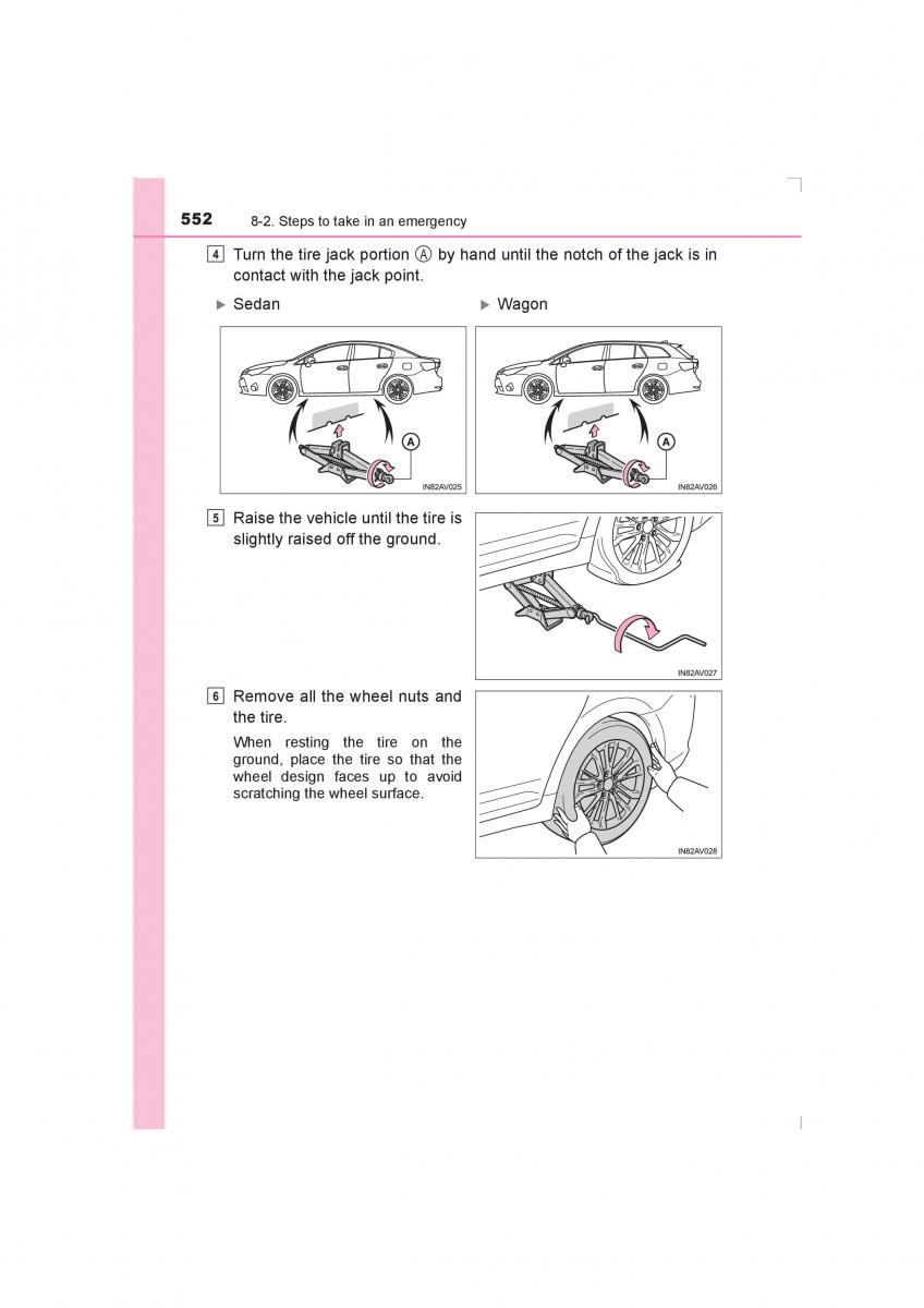 Toyota Avensis IV 4 owners manual / page 552