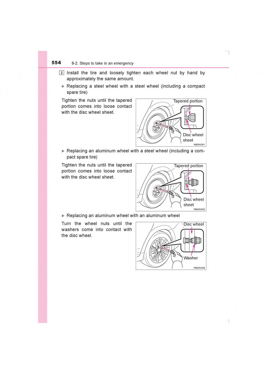 Toyota Avensis IV 4 owners manual / page 554