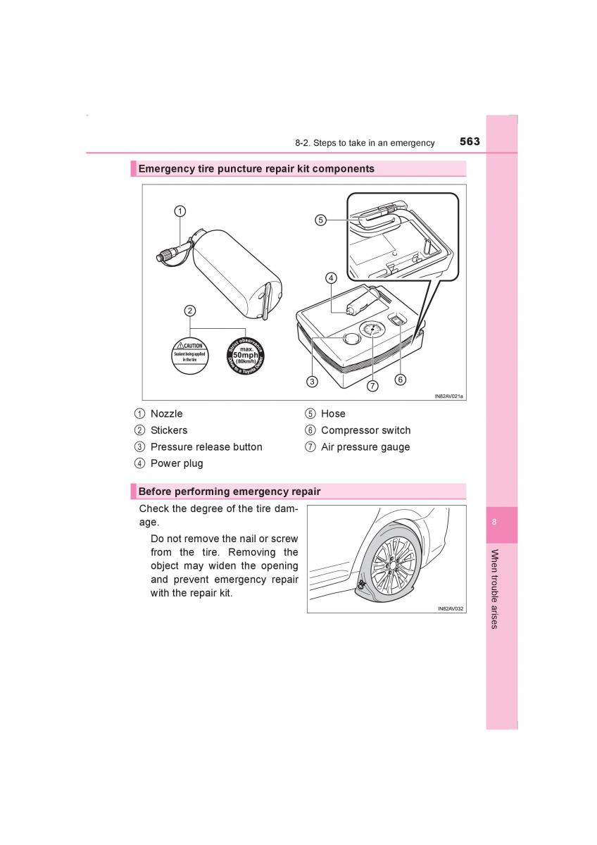 Toyota Avensis IV 4 owners manual / page 563