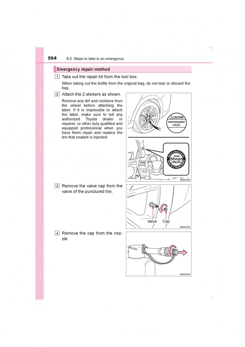 Toyota Avensis IV 4 owners manual / page 564