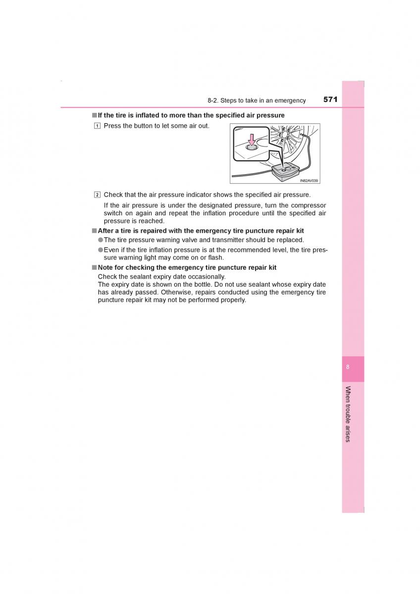 Toyota Avensis IV 4 owners manual / page 571