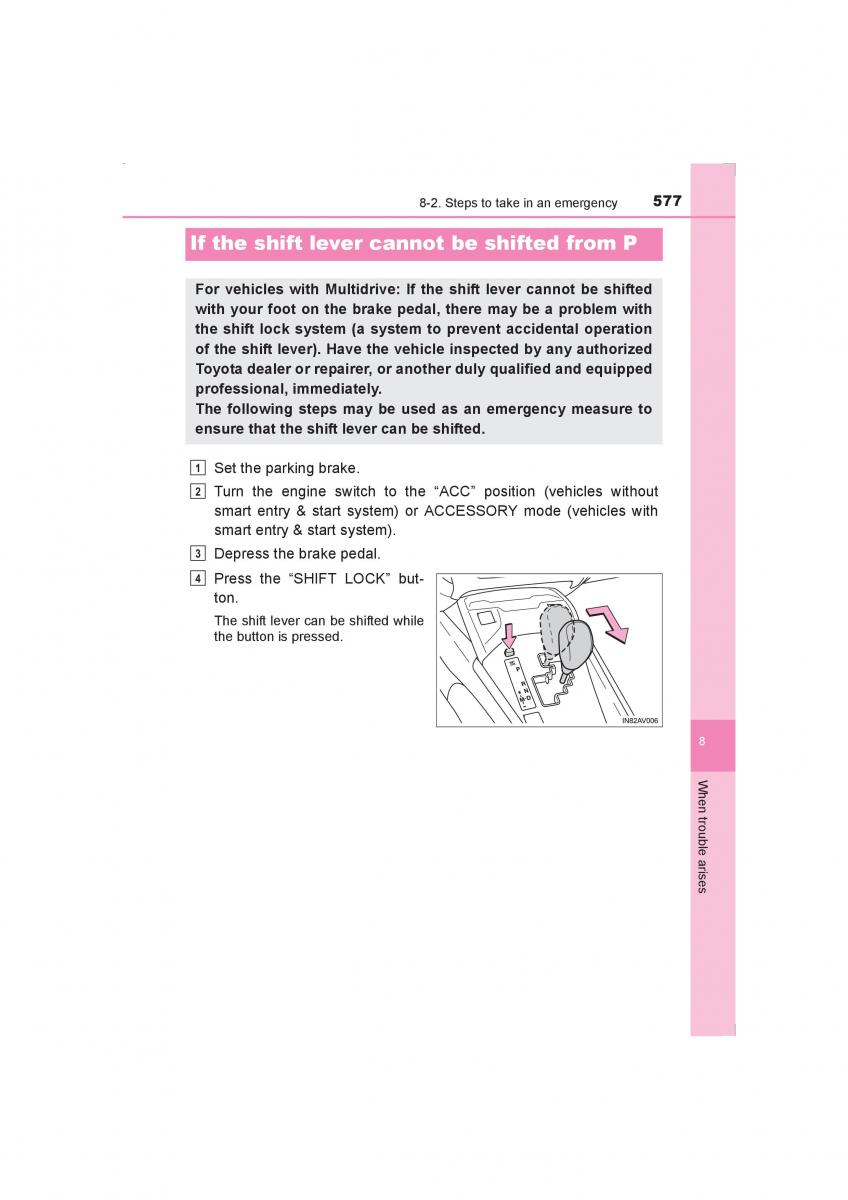 Toyota Avensis IV 4 owners manual / page 577