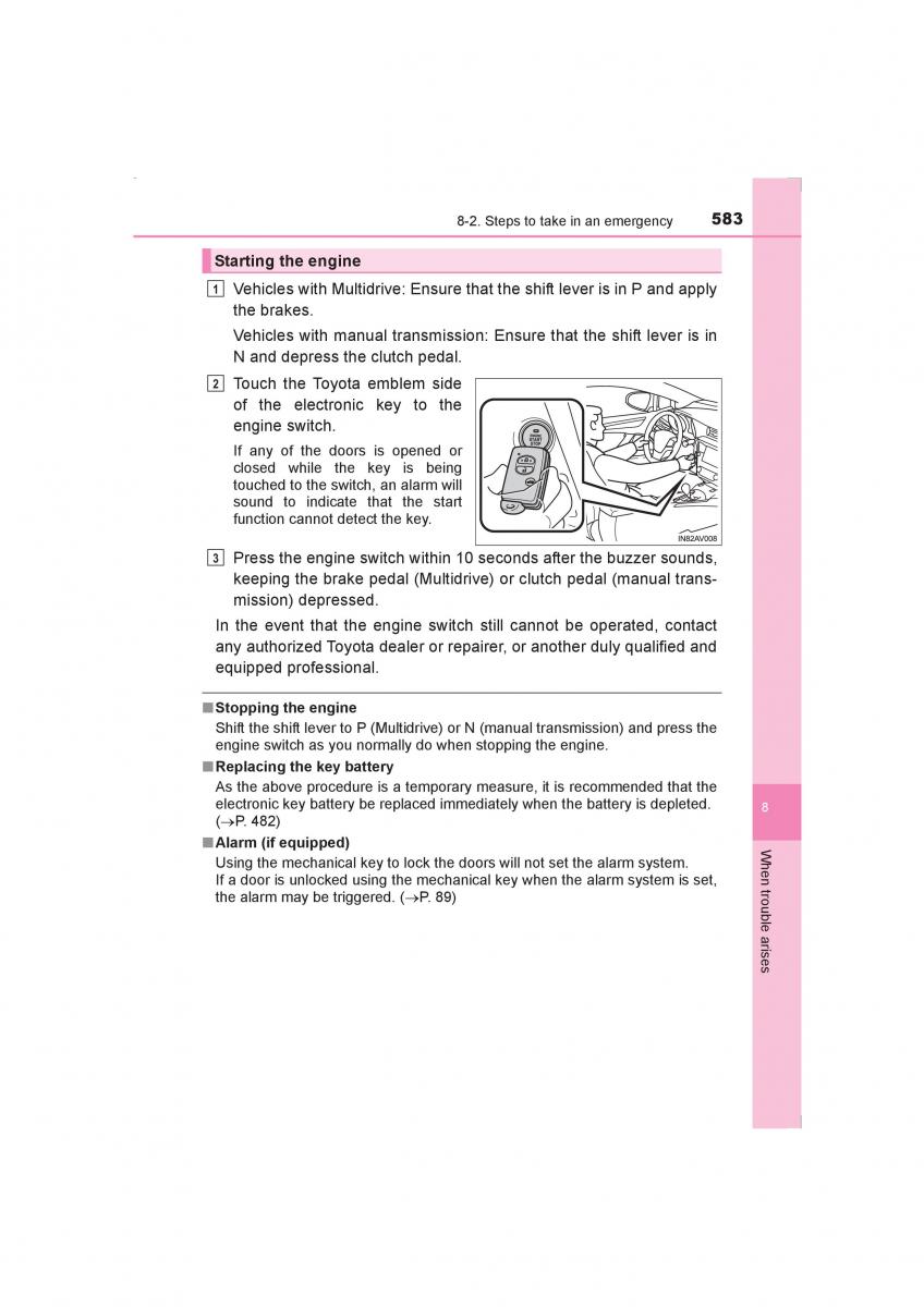 Toyota Avensis IV 4 owners manual / page 583