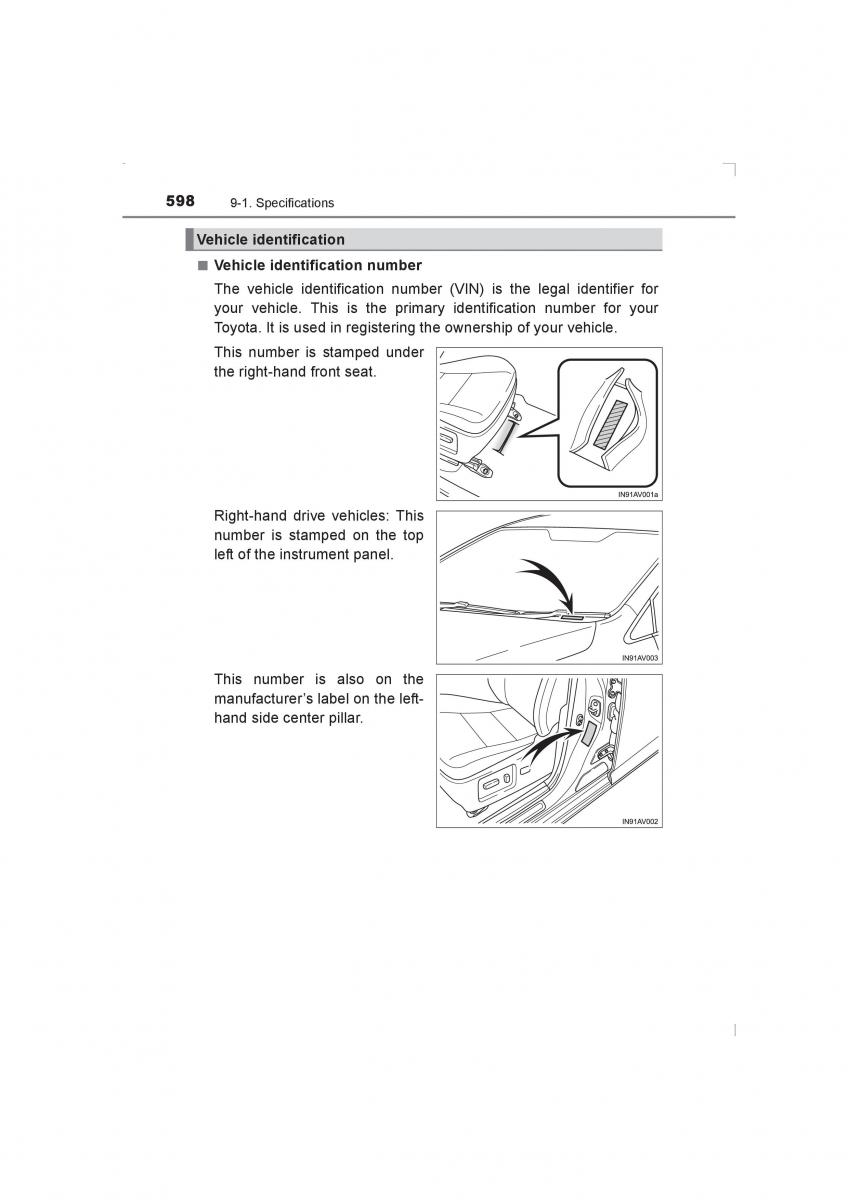 Toyota Avensis IV 4 owners manual / page 598