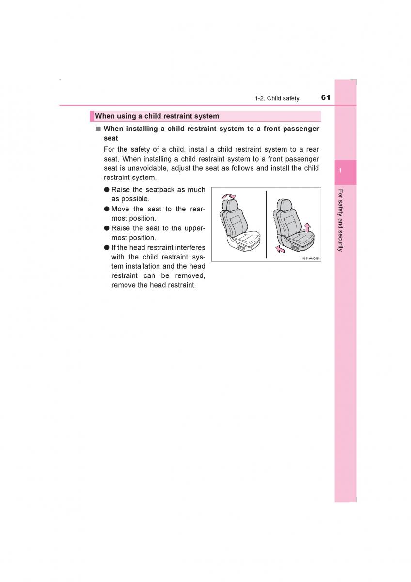 Toyota Avensis IV 4 owners manual / page 61