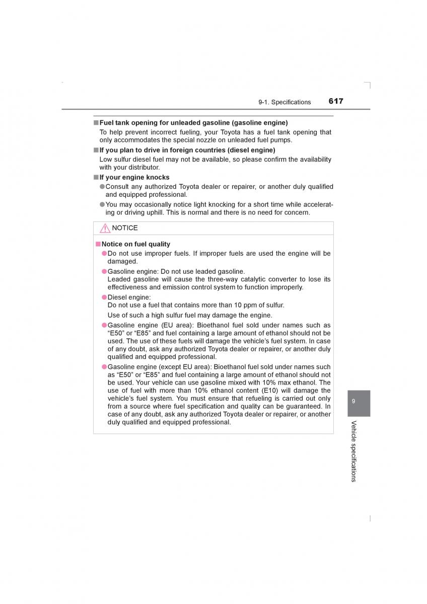 Toyota Avensis IV 4 owners manual / page 617