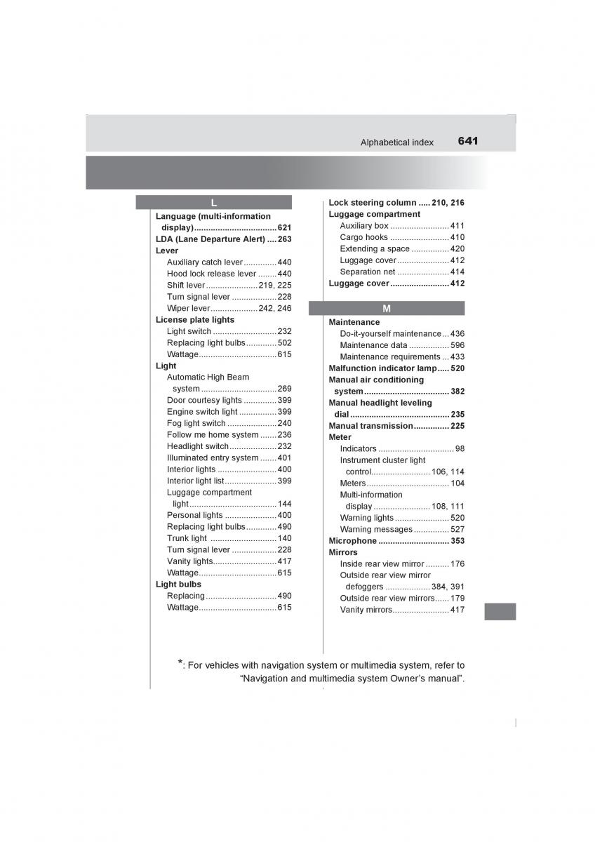 Toyota Avensis IV 4 owners manual / page 641