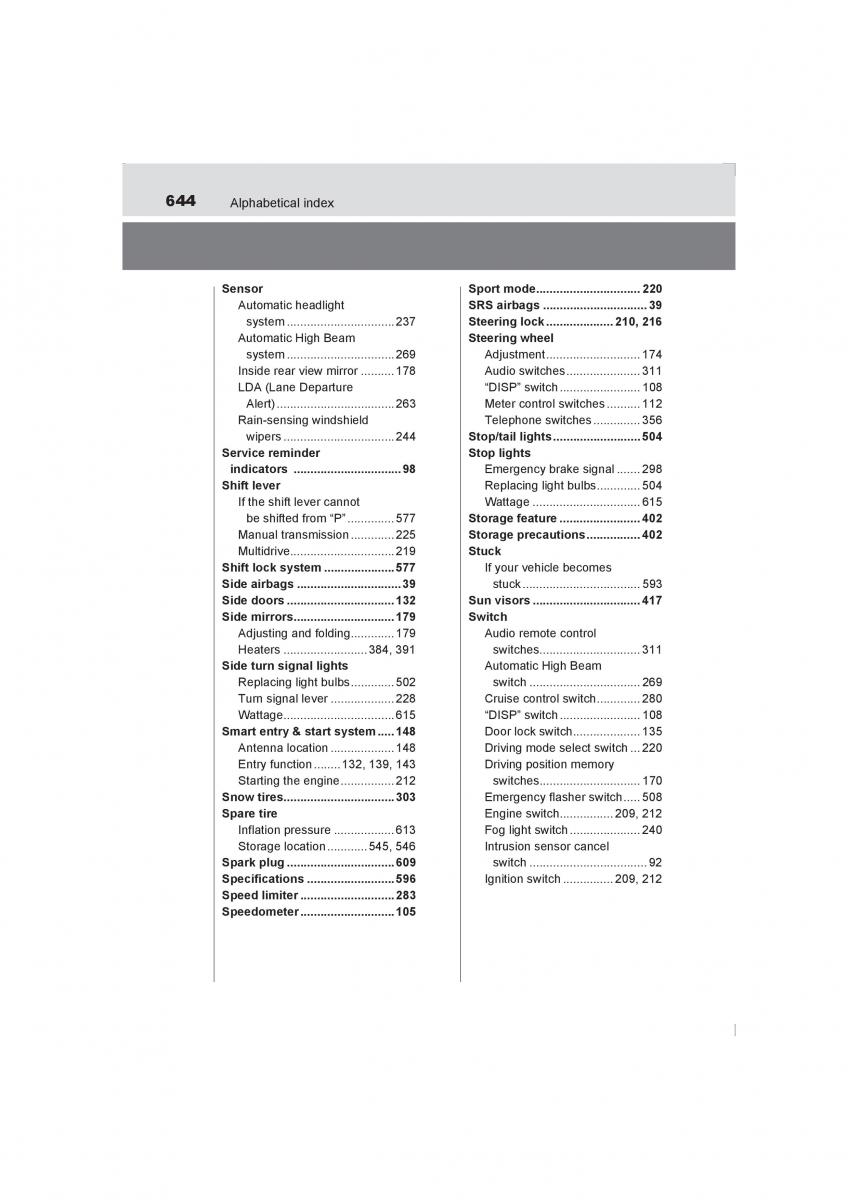 Toyota Avensis IV 4 owners manual / page 644