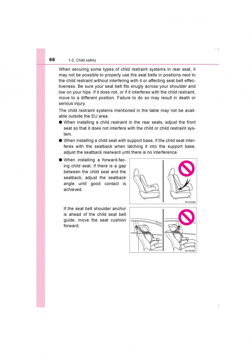 Toyota Avensis IV 4 owners manual / page 66