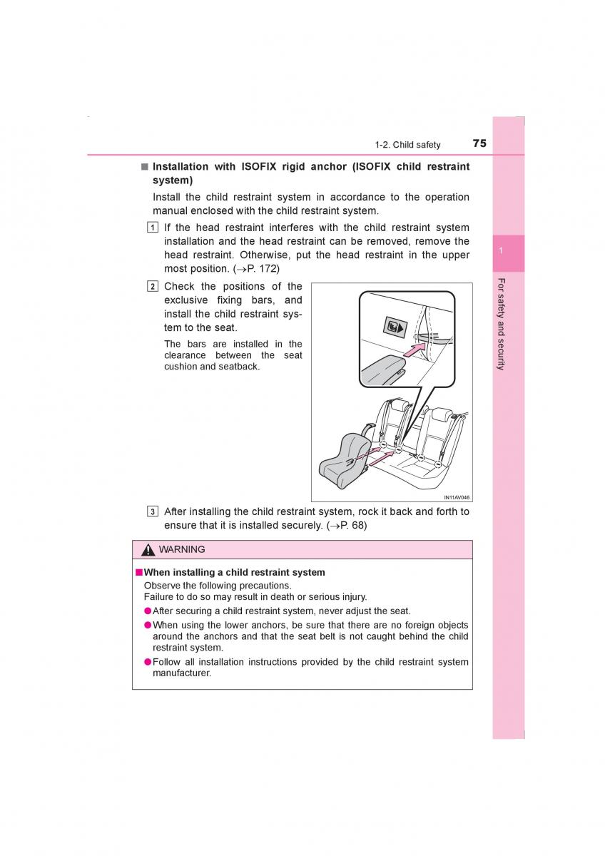 Toyota Avensis IV 4 owners manual / page 75