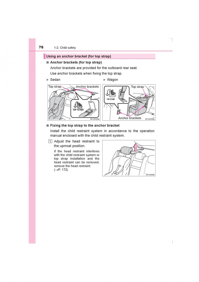 Toyota Avensis IV 4 owners manual / page 76