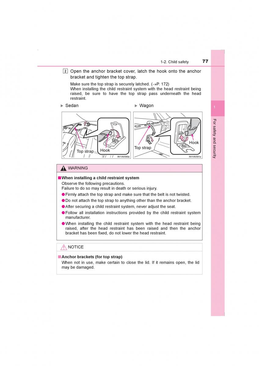 Toyota Avensis IV 4 owners manual / page 77