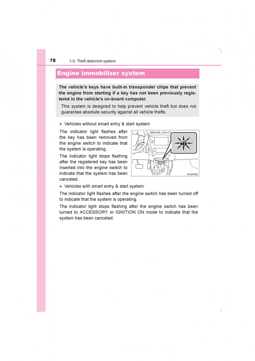 Toyota Avensis IV 4 owners manual / page 78