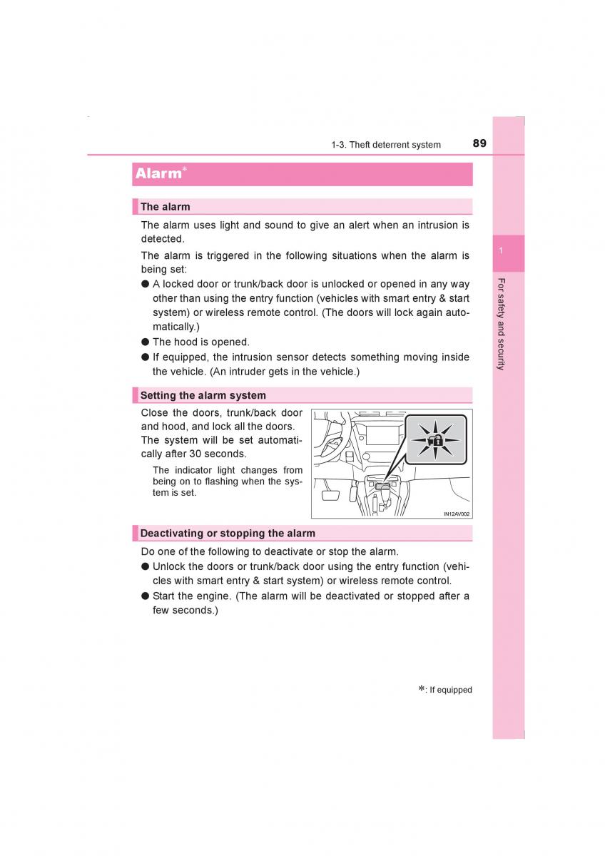 Toyota Avensis IV 4 owners manual / page 89