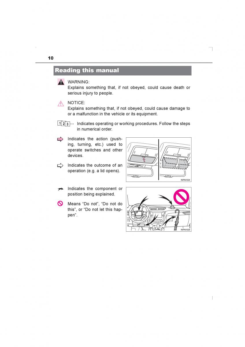 Toyota Avensis IV 4 owners manual / page 10