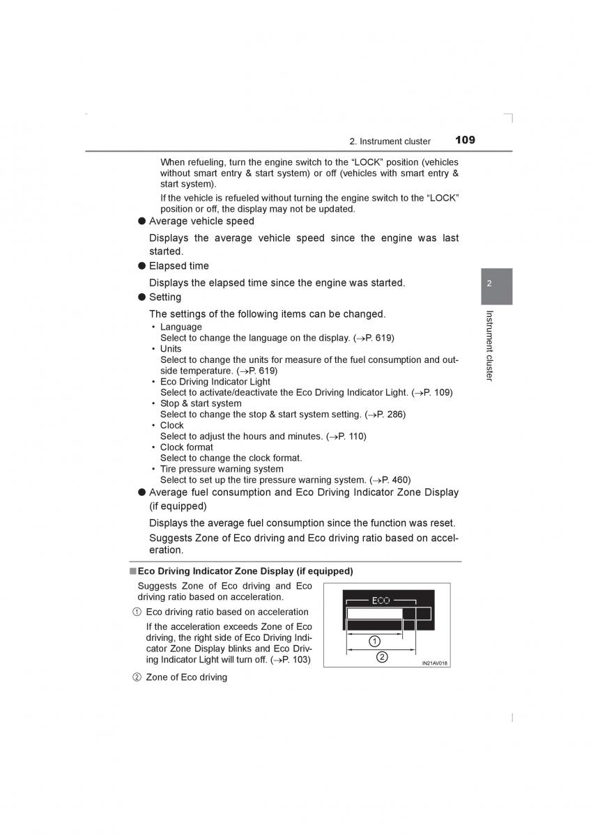 Toyota Avensis IV 4 owners manual / page 109