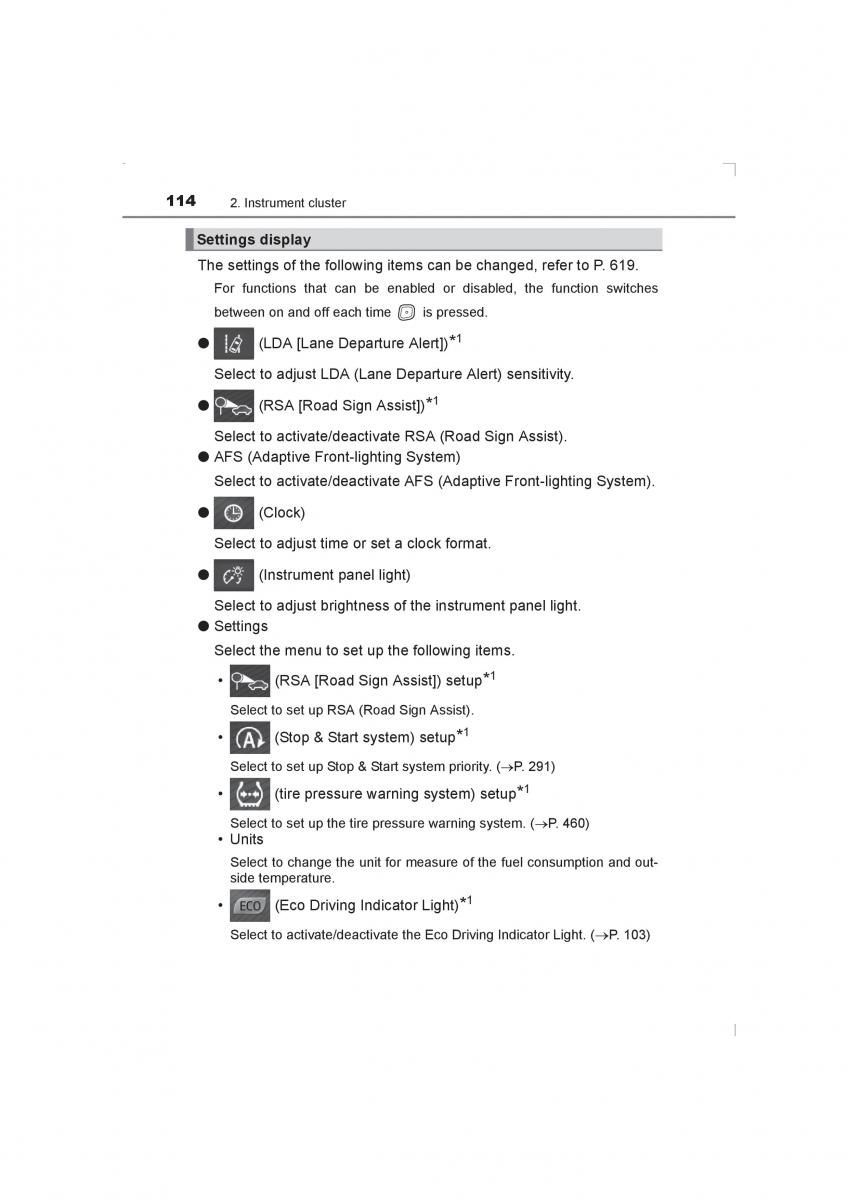 Toyota Avensis IV 4 owners manual / page 114