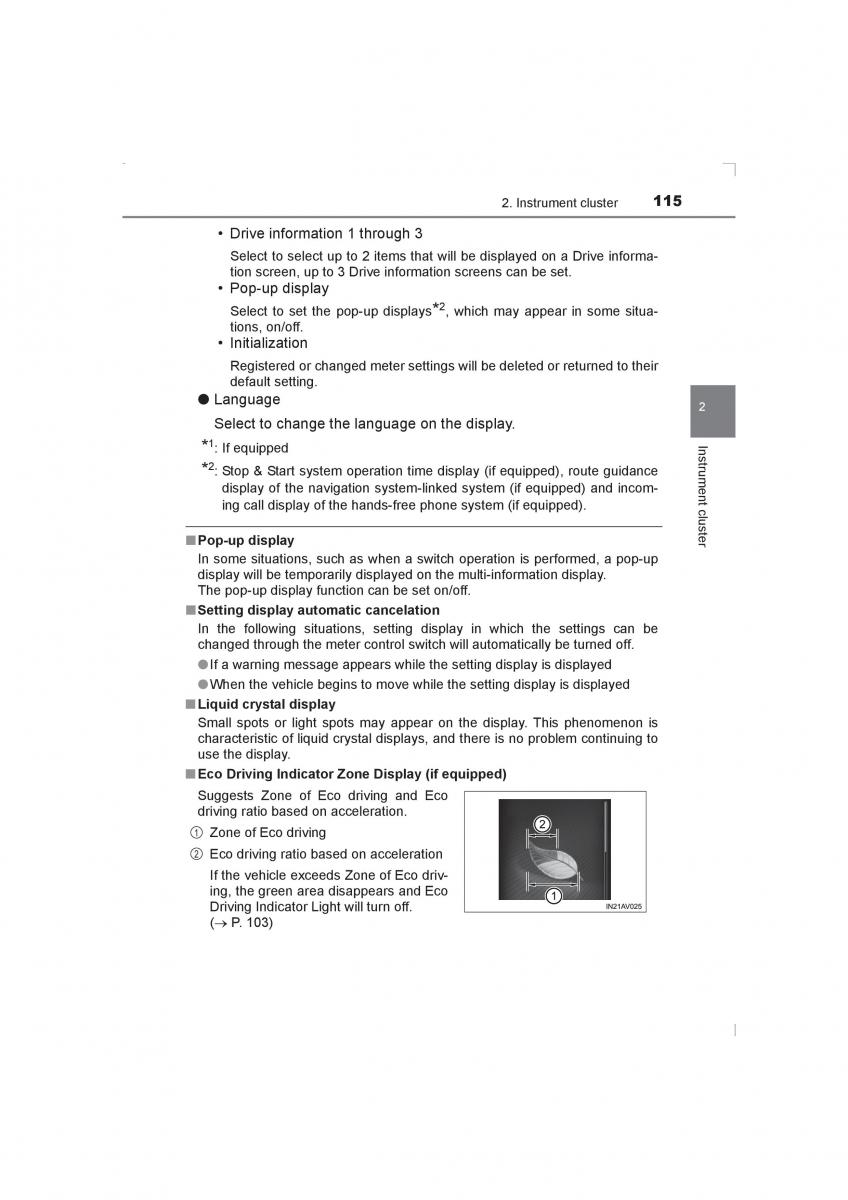 Toyota Avensis IV 4 owners manual / page 115