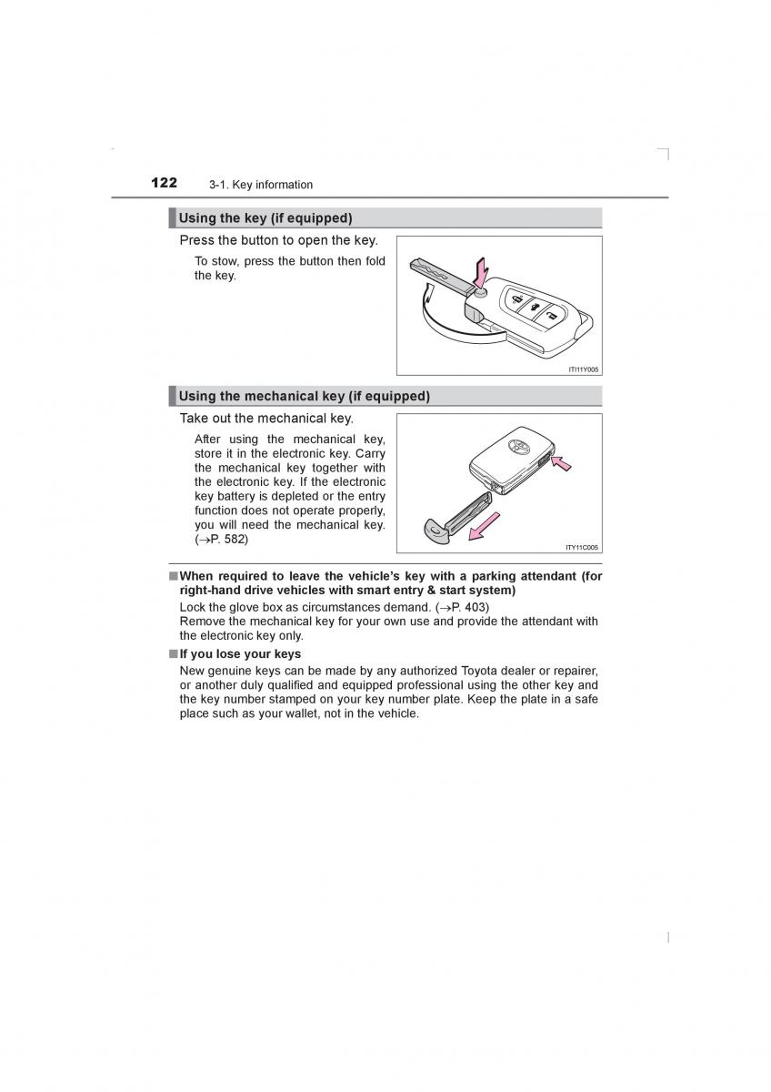 Toyota Avensis IV 4 owners manual / page 122