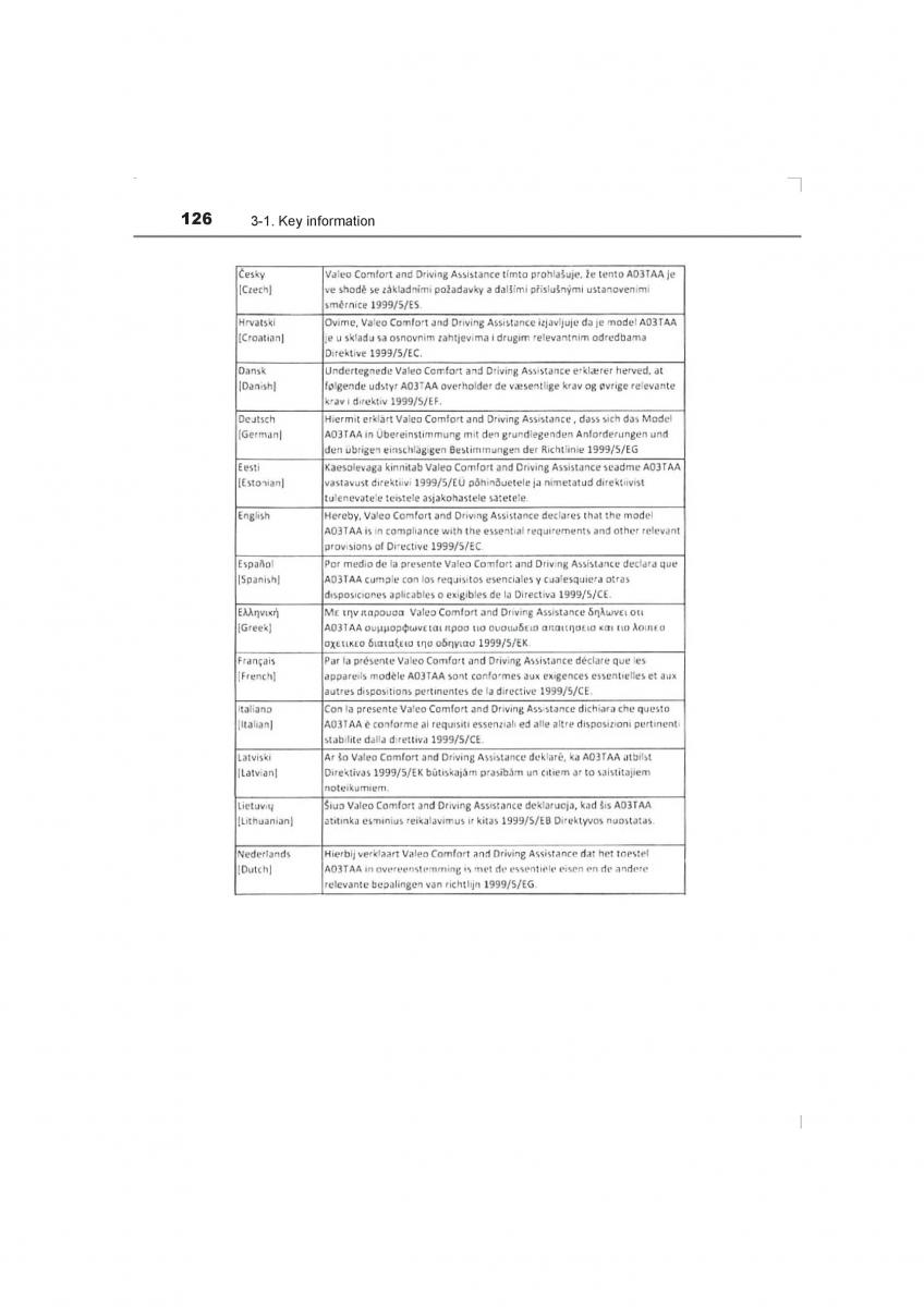 Toyota Avensis IV 4 owners manual / page 126