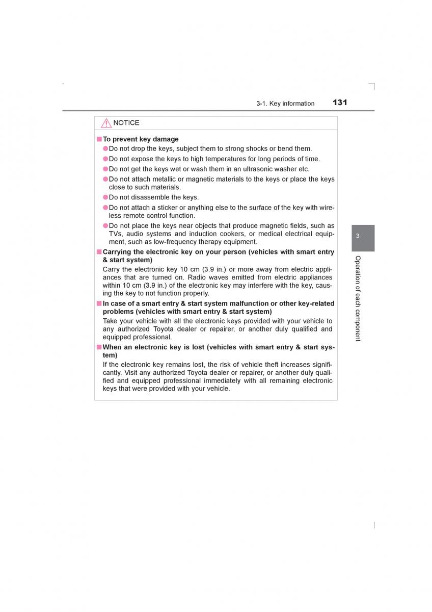 Toyota Avensis IV 4 owners manual / page 131