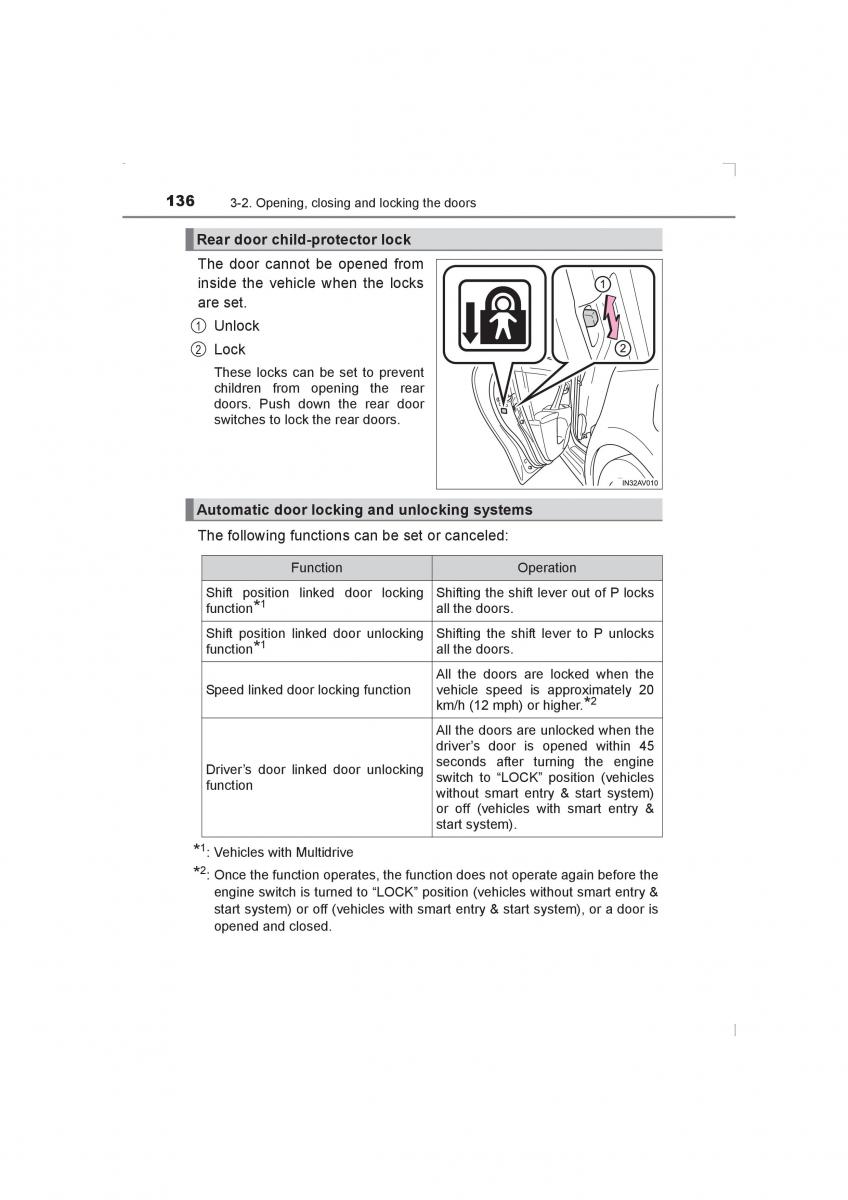 Toyota Avensis IV 4 owners manual / page 136