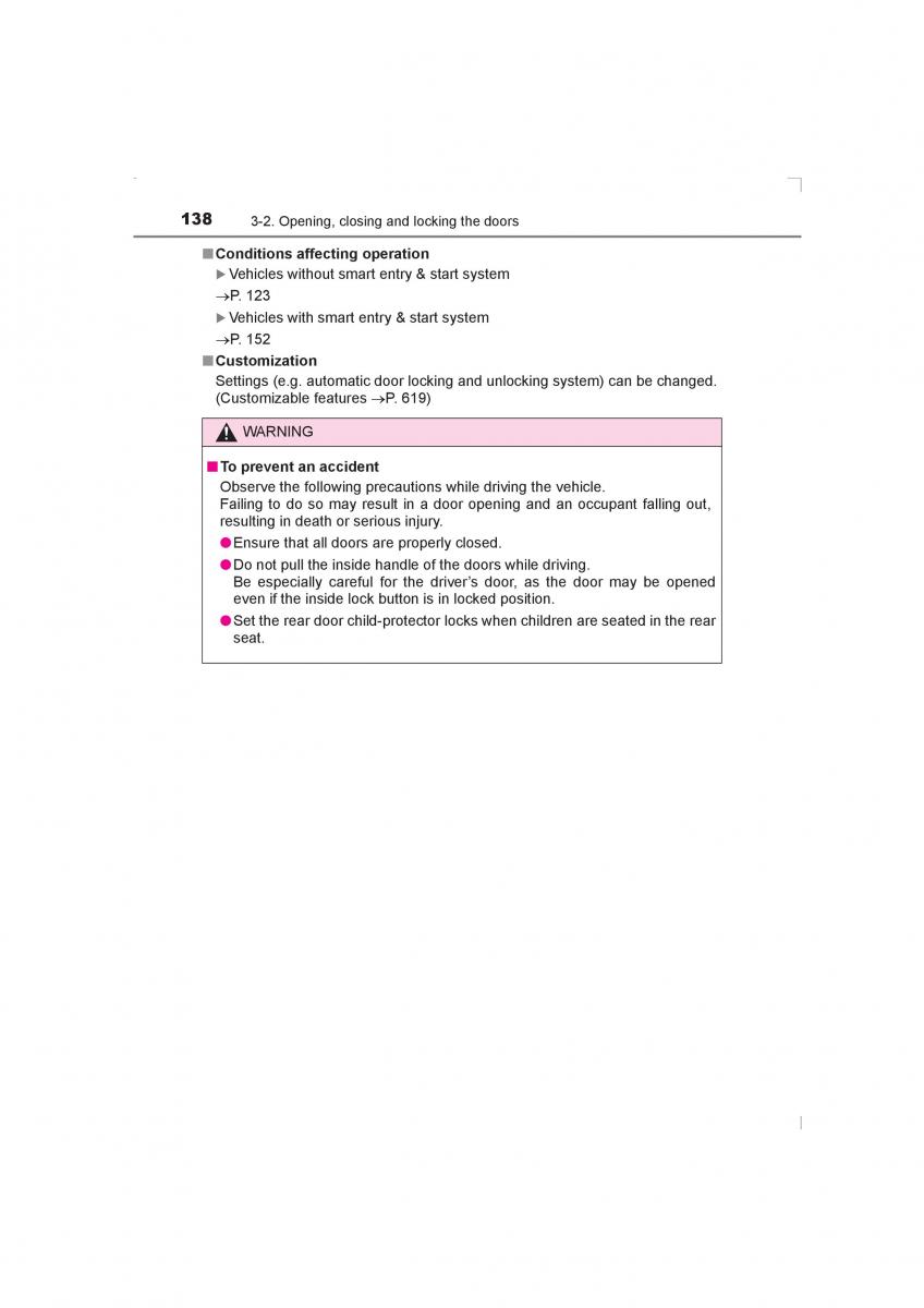 Toyota Avensis IV 4 owners manual / page 138