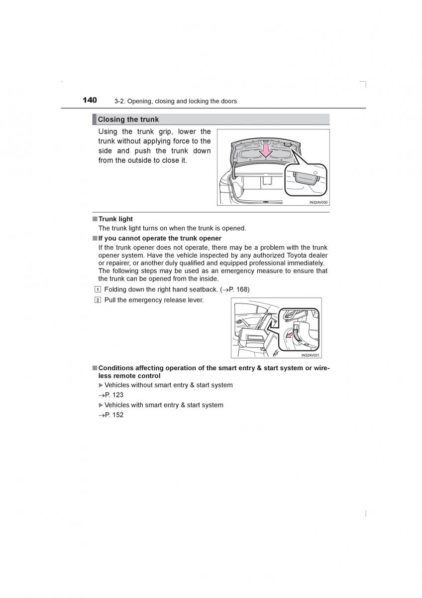 Toyota Avensis IV 4 owners manual / page 140