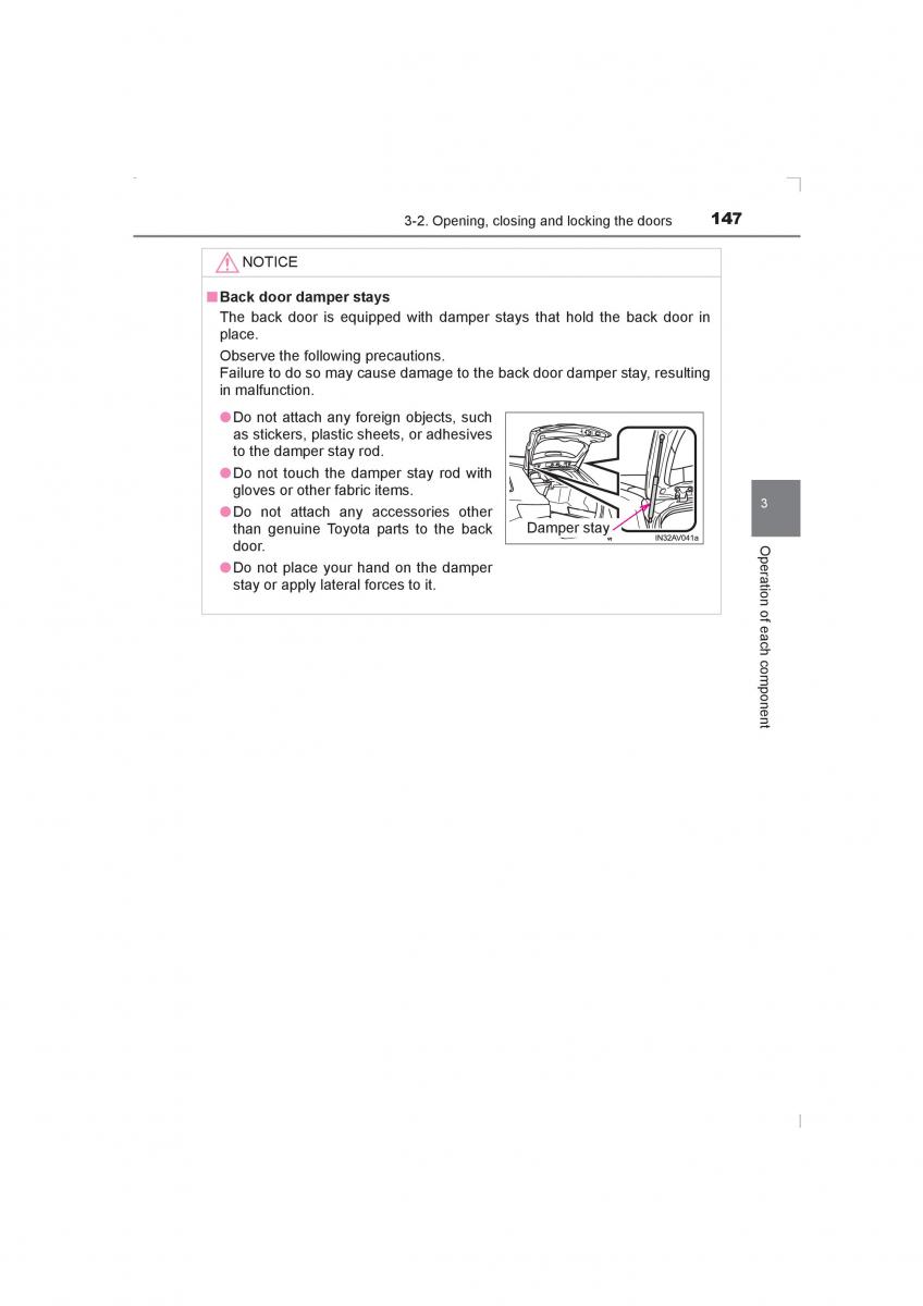 Toyota Avensis IV 4 owners manual / page 147