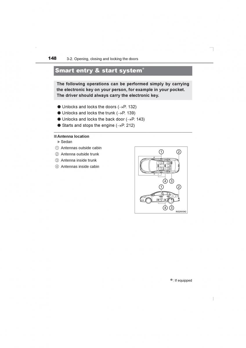 Toyota Avensis IV 4 owners manual / page 148