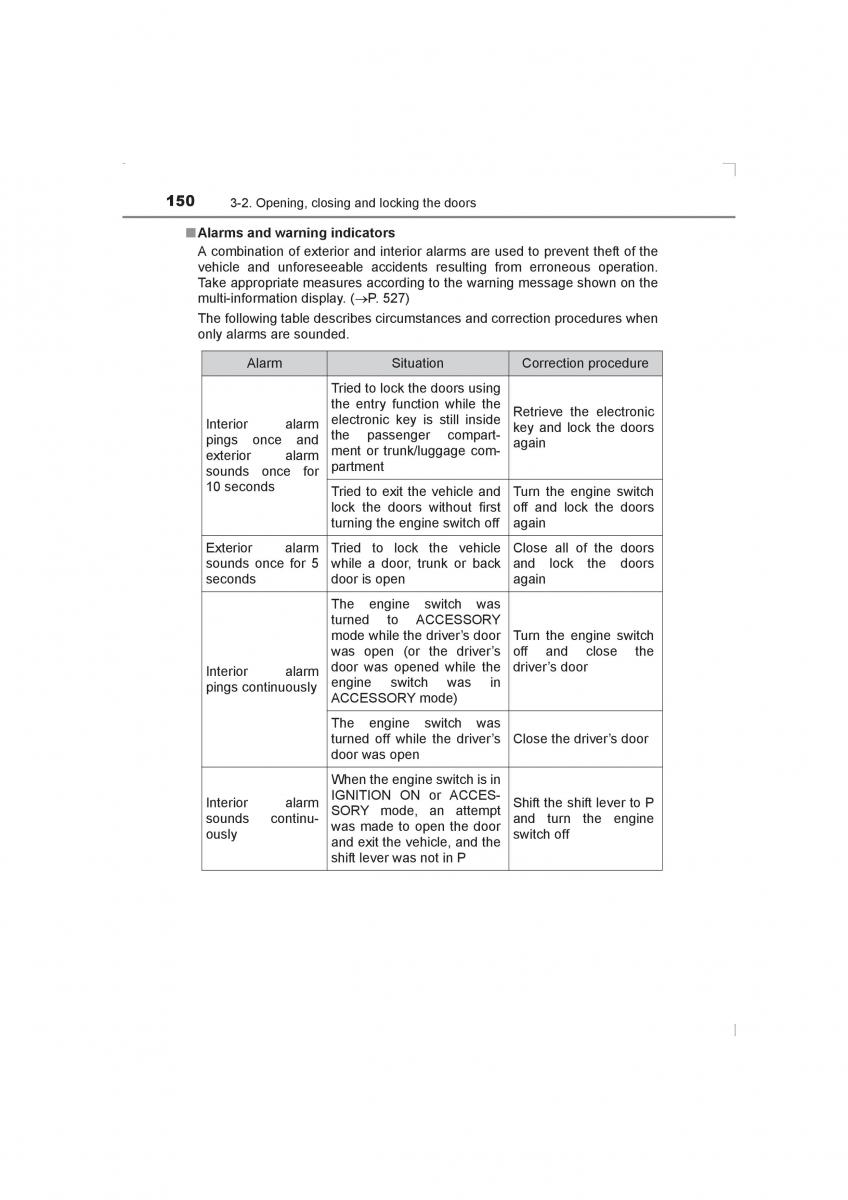 Toyota Avensis IV 4 owners manual / page 150