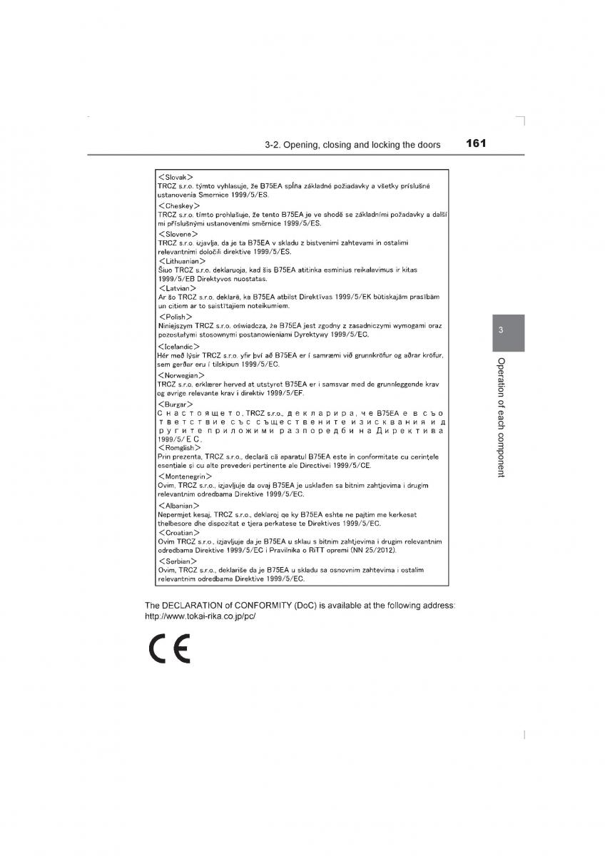 Toyota Avensis IV 4 owners manual / page 161