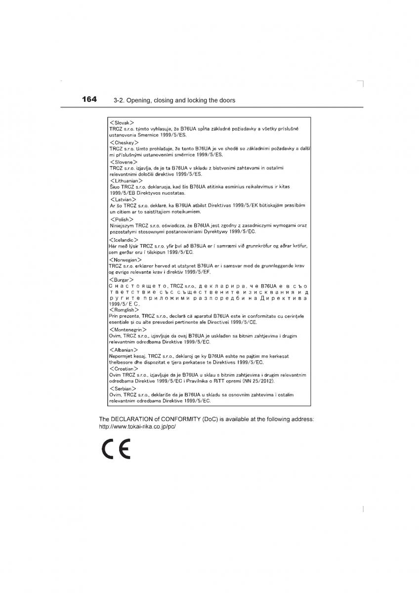 Toyota Avensis IV 4 owners manual / page 164