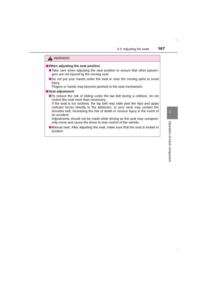 Toyota Avensis IV 4 owners manual / page 167