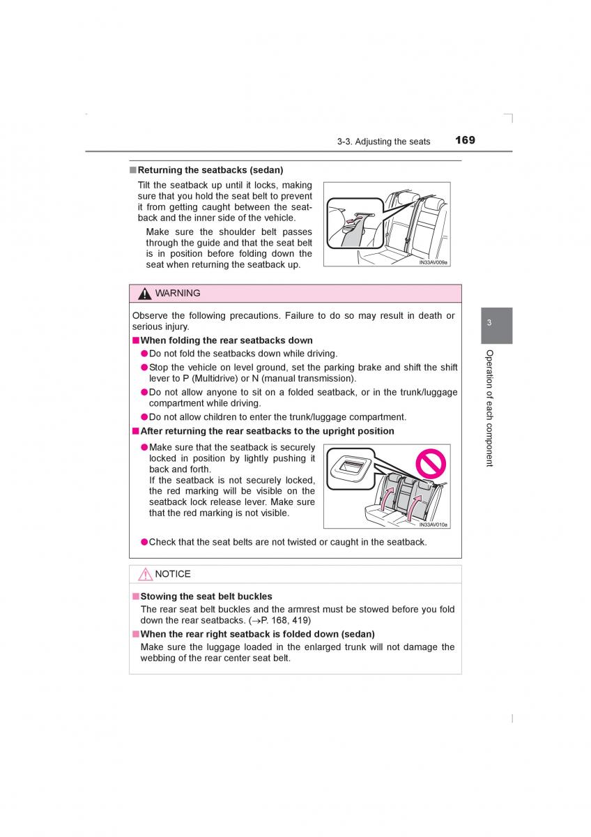 Toyota Avensis IV 4 owners manual / page 169