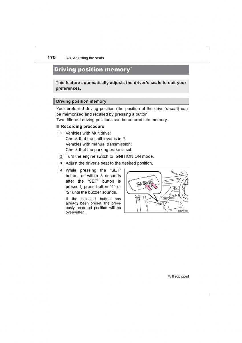 Toyota Avensis IV 4 owners manual / page 170