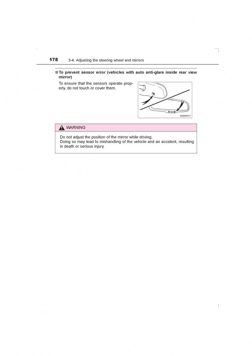 Toyota Avensis IV 4 owners manual / page 178