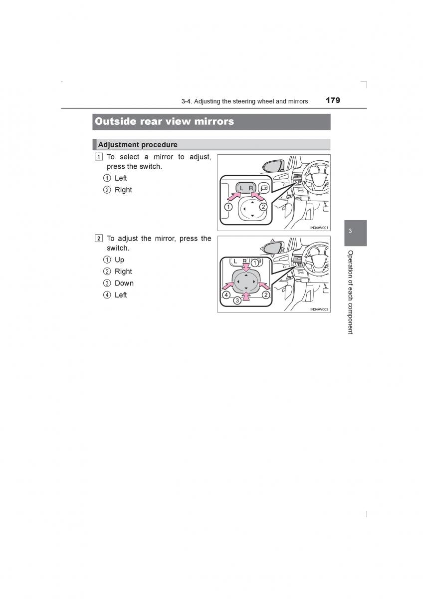 Toyota Avensis IV 4 owners manual / page 179