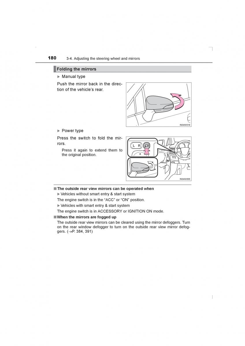 Toyota Avensis IV 4 owners manual / page 180