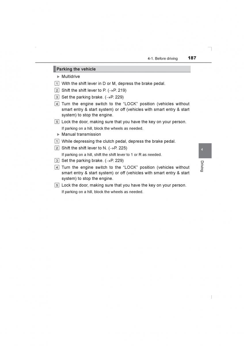 Toyota Avensis IV 4 owners manual / page 187