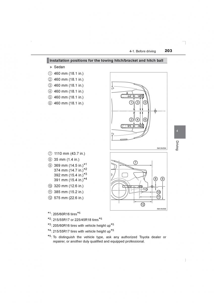 Toyota Avensis IV 4 owners manual / page 203