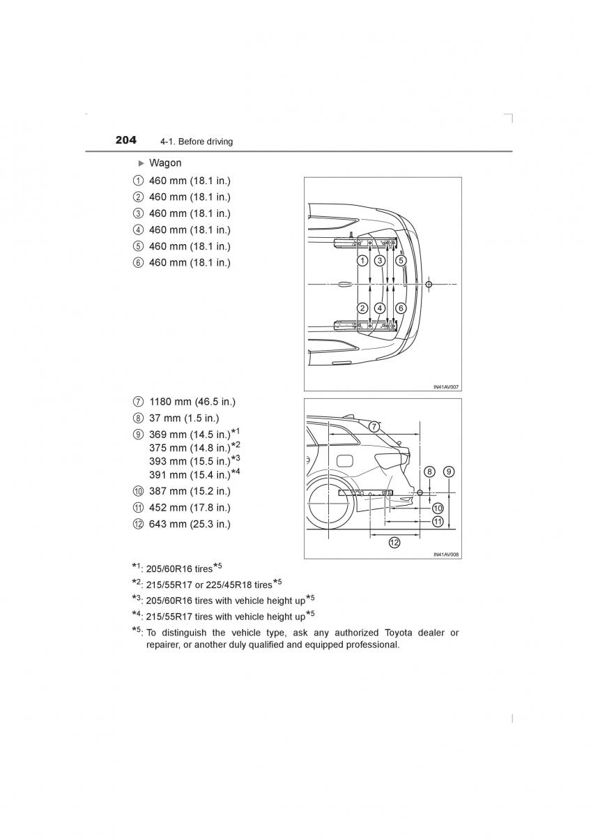 Toyota Avensis IV 4 owners manual / page 204