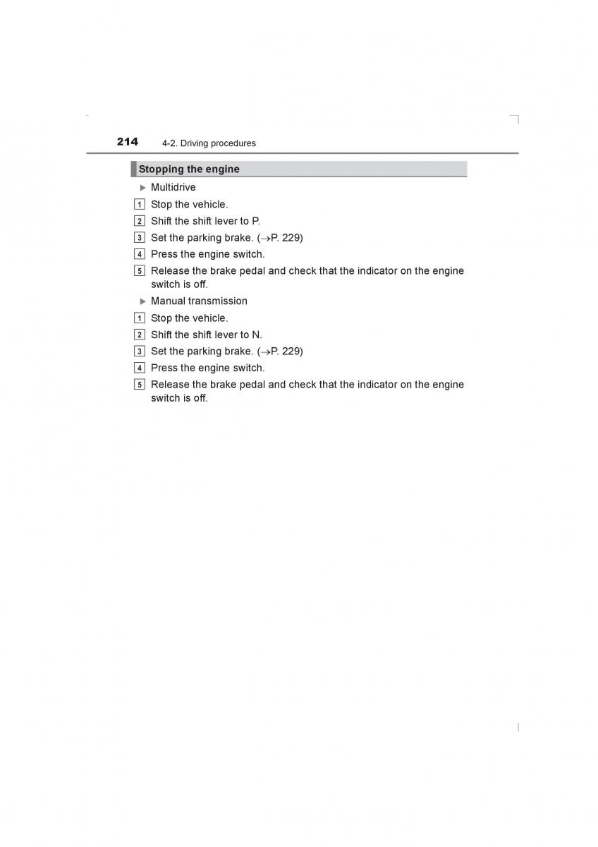 Toyota Avensis IV 4 owners manual / page 214