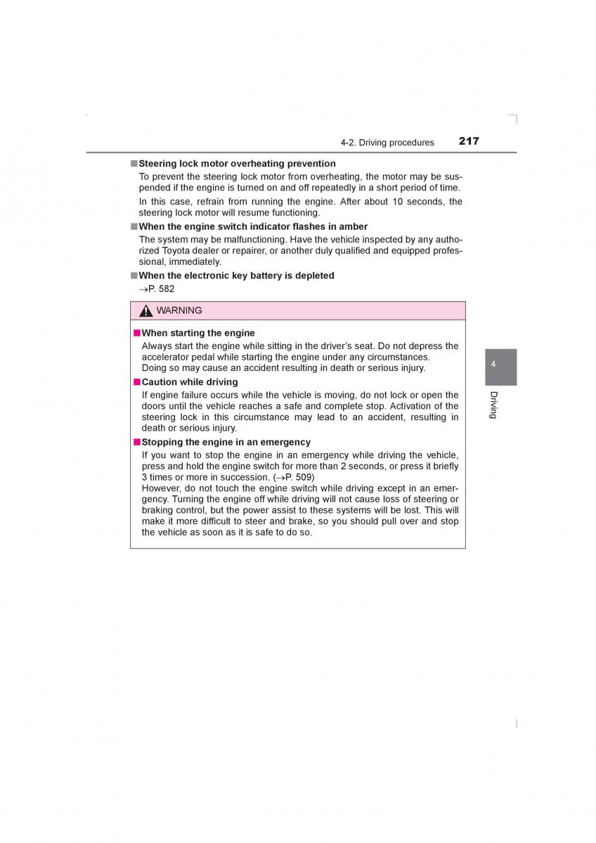 Toyota Avensis IV 4 owners manual / page 217