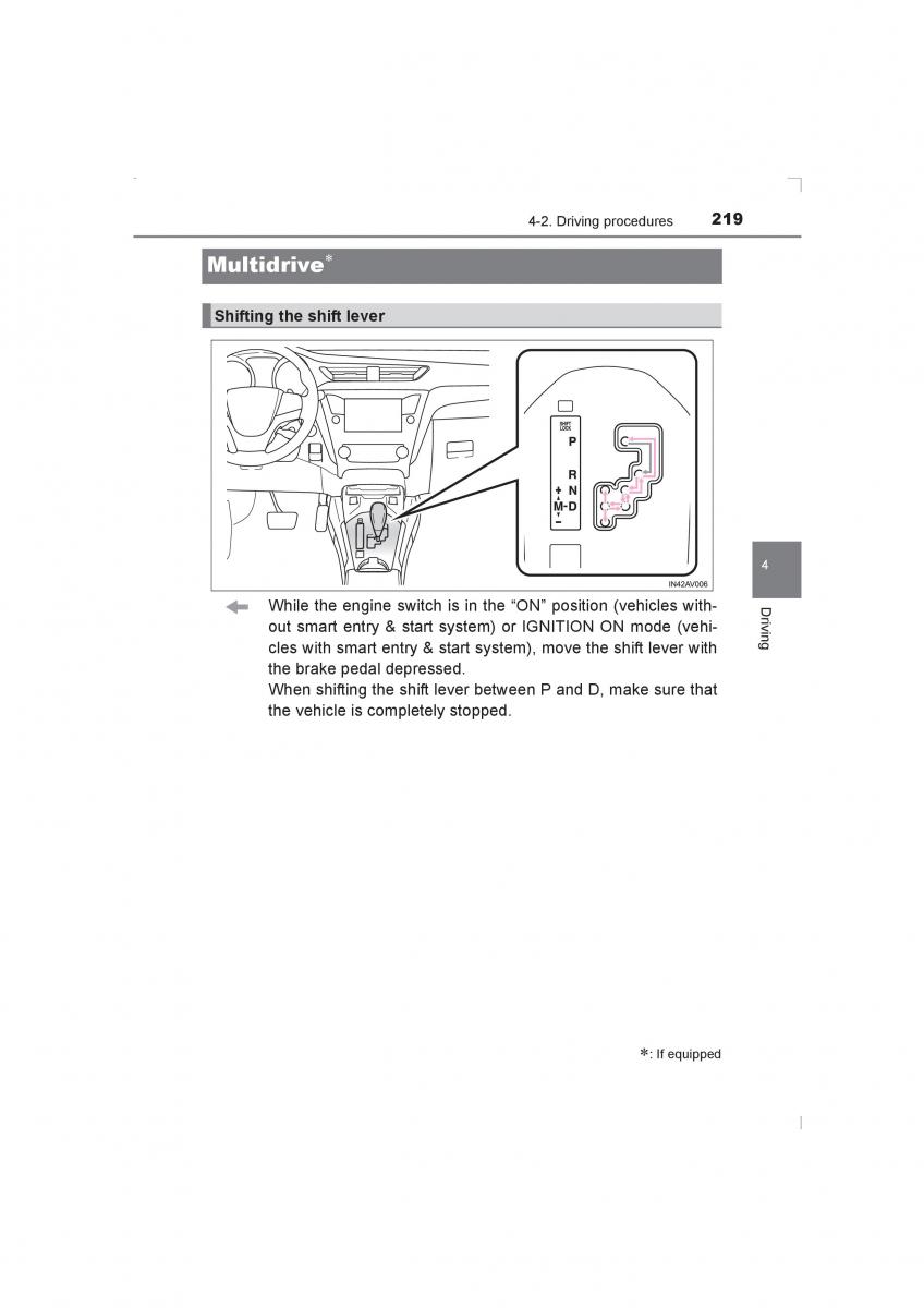 Toyota Avensis IV 4 owners manual / page 219