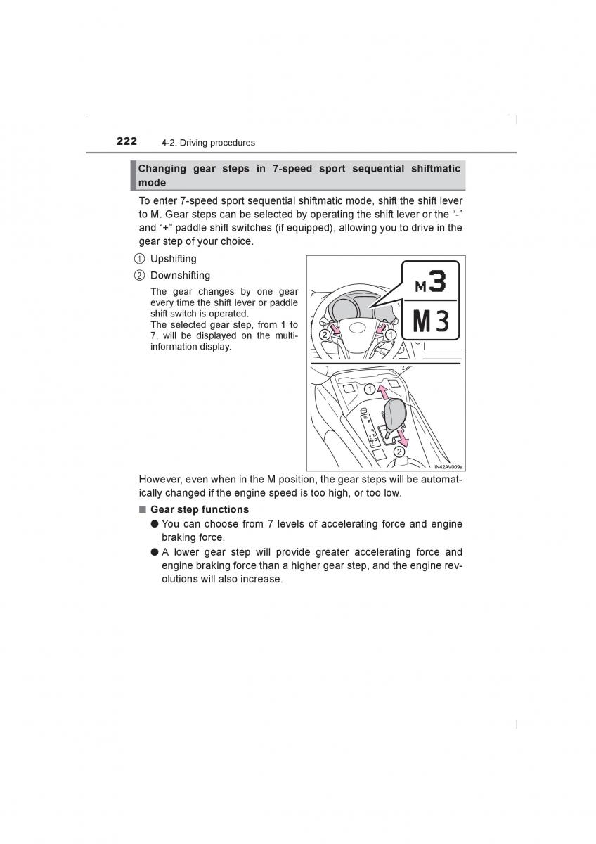 Toyota Avensis IV 4 owners manual / page 222