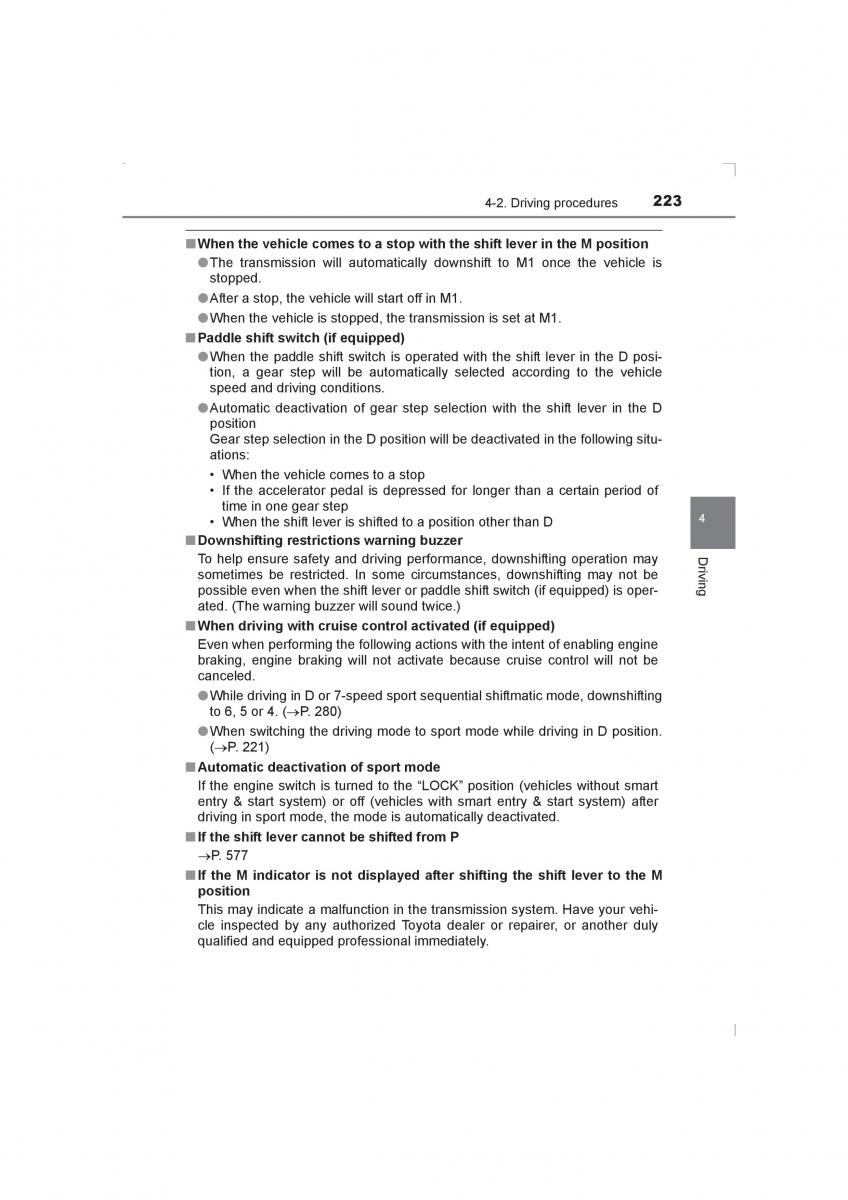 Toyota Avensis IV 4 owners manual / page 223