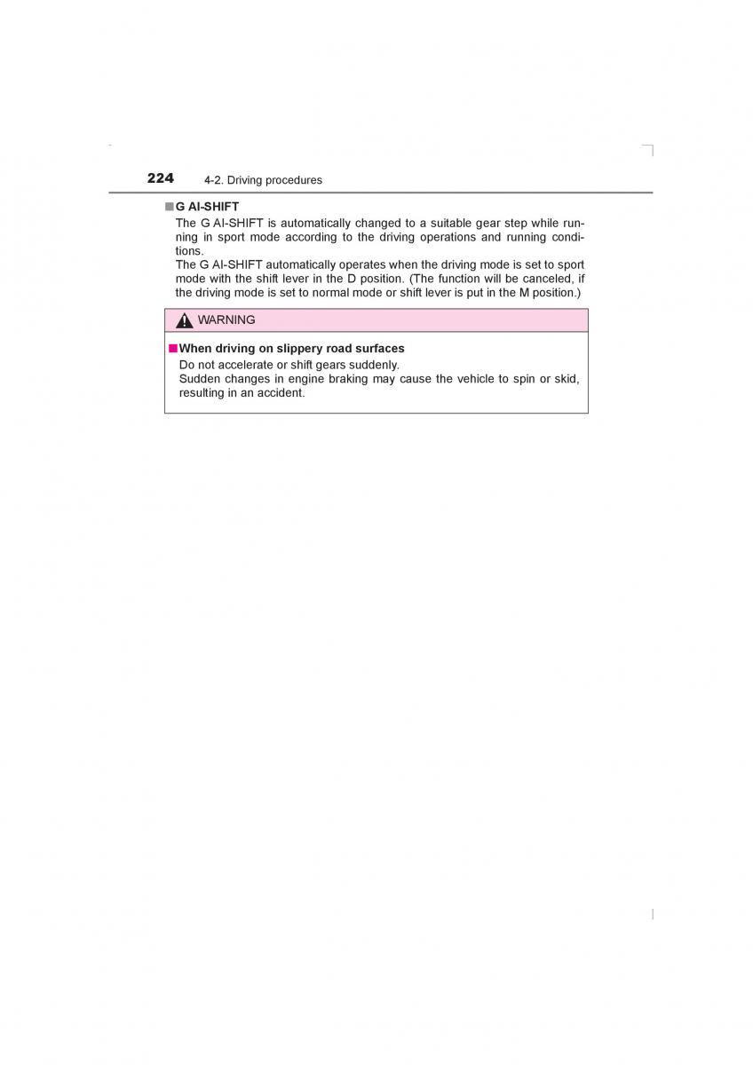 Toyota Avensis IV 4 owners manual / page 224