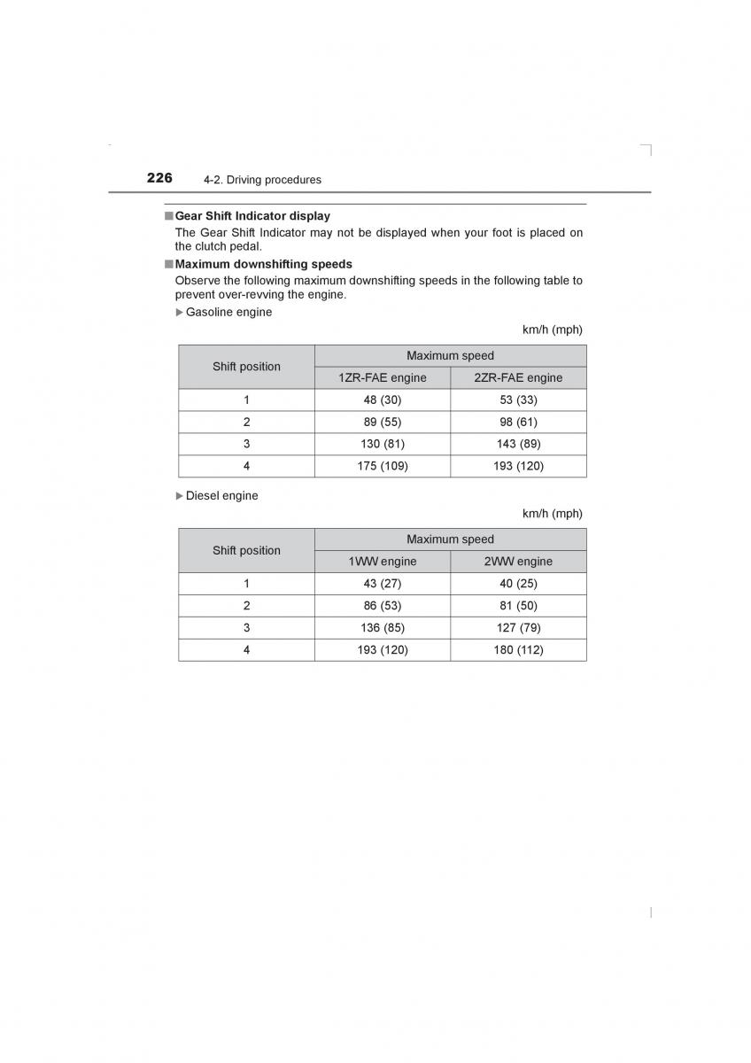 Toyota Avensis IV 4 owners manual / page 226