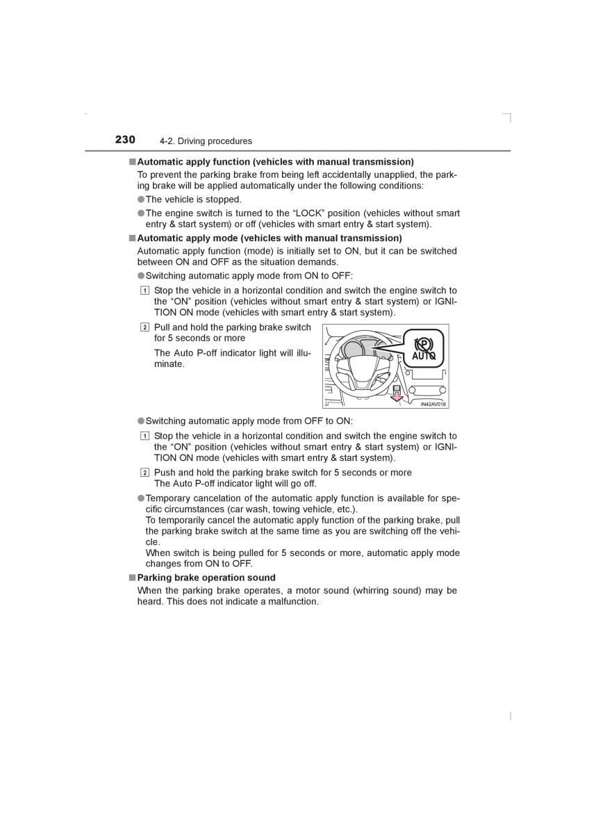 Toyota Avensis IV 4 owners manual / page 230